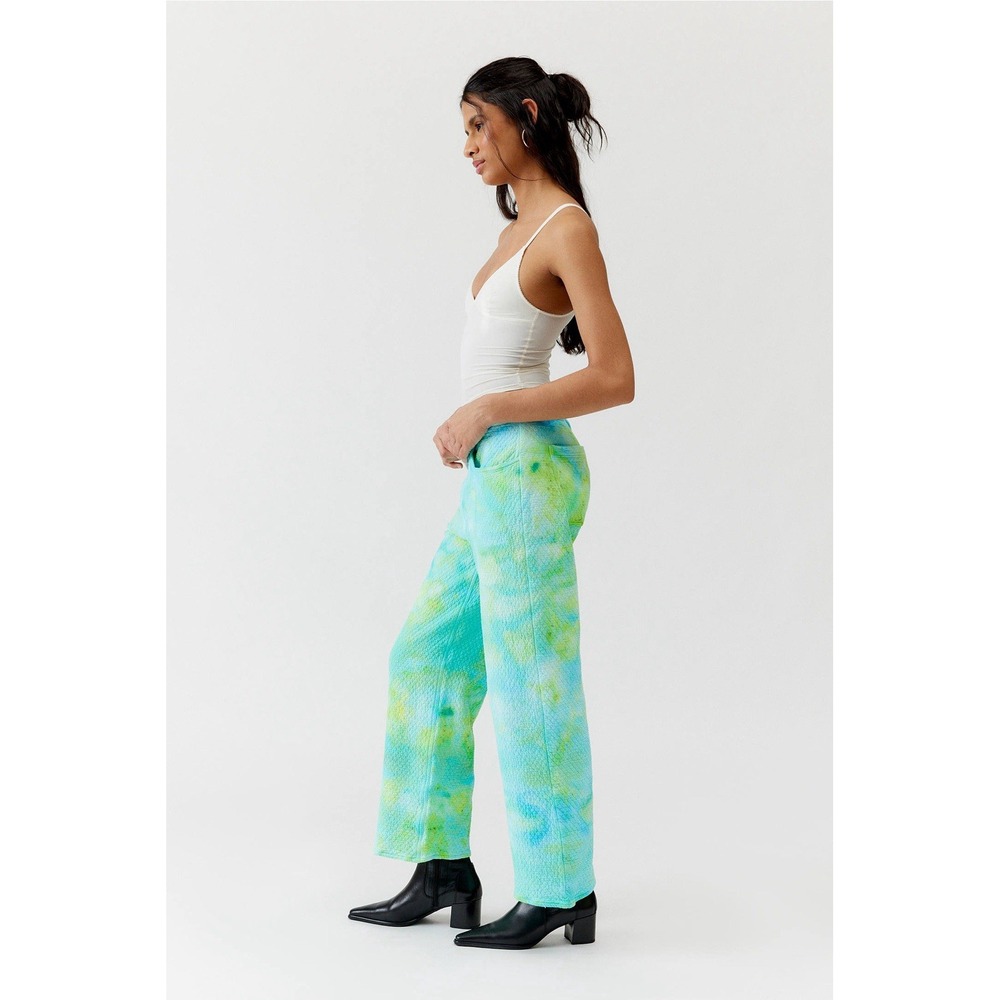NWT Urban Outfitters Riverside Tool & Dye Tie Due Quilted Flare Pants Pants